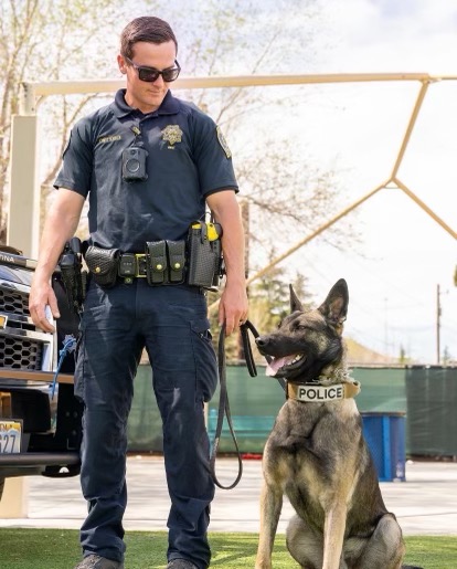 Officer Christensen and K-9 Monroe