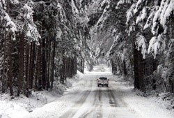 Snowy winter road